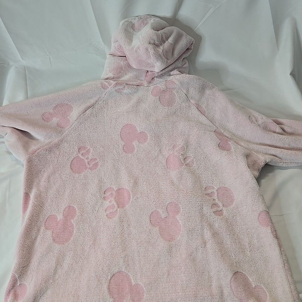 Womens Fleece Hoodie Disney Mickey Mouse Sweater Pink XL Oversized Comfy Cozy - Picture 7 of 7